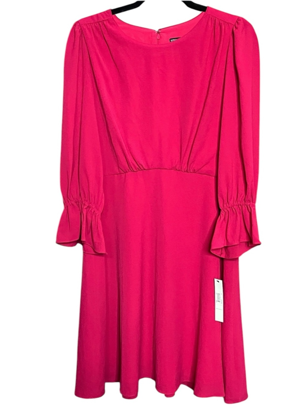 Maggy London Petite‎ Hot Pink Bell Sleeve Midi Dress NWT Size 14P
